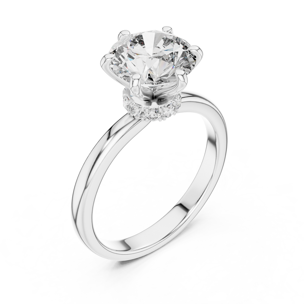 Round Cut Brilliant Moissanite VVS1 Eternity Engagement Ring