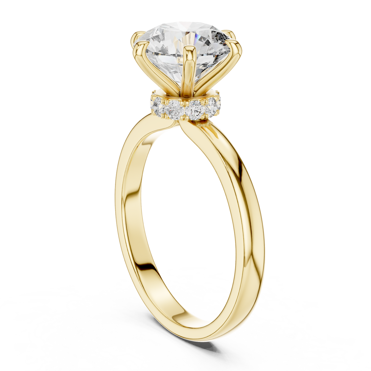 Round Cut Brilliant Moissanite VVS1 Eternity Engagement Ring