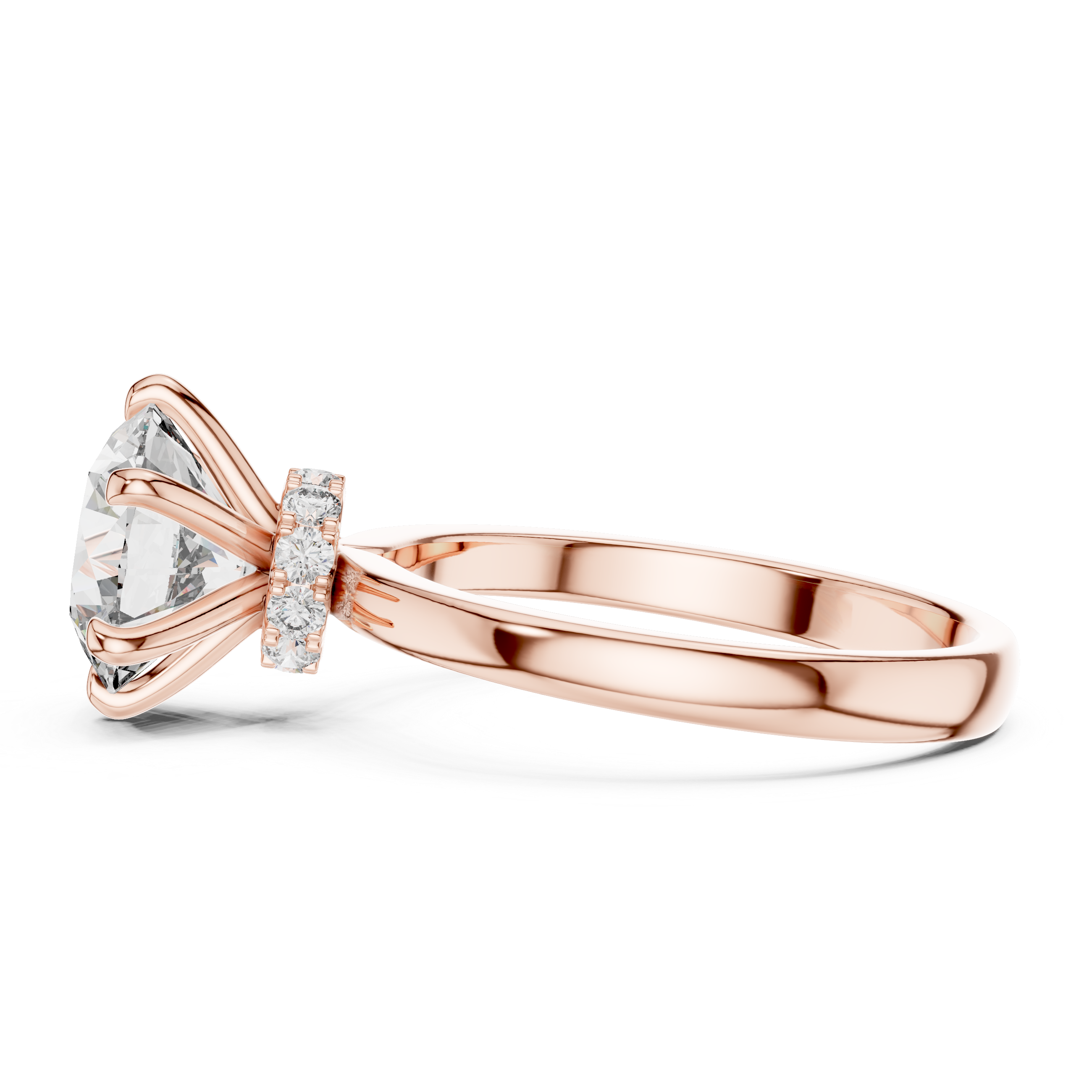 Round Cut Brilliant Moissanite VVS1 Eternity Engagement Ring