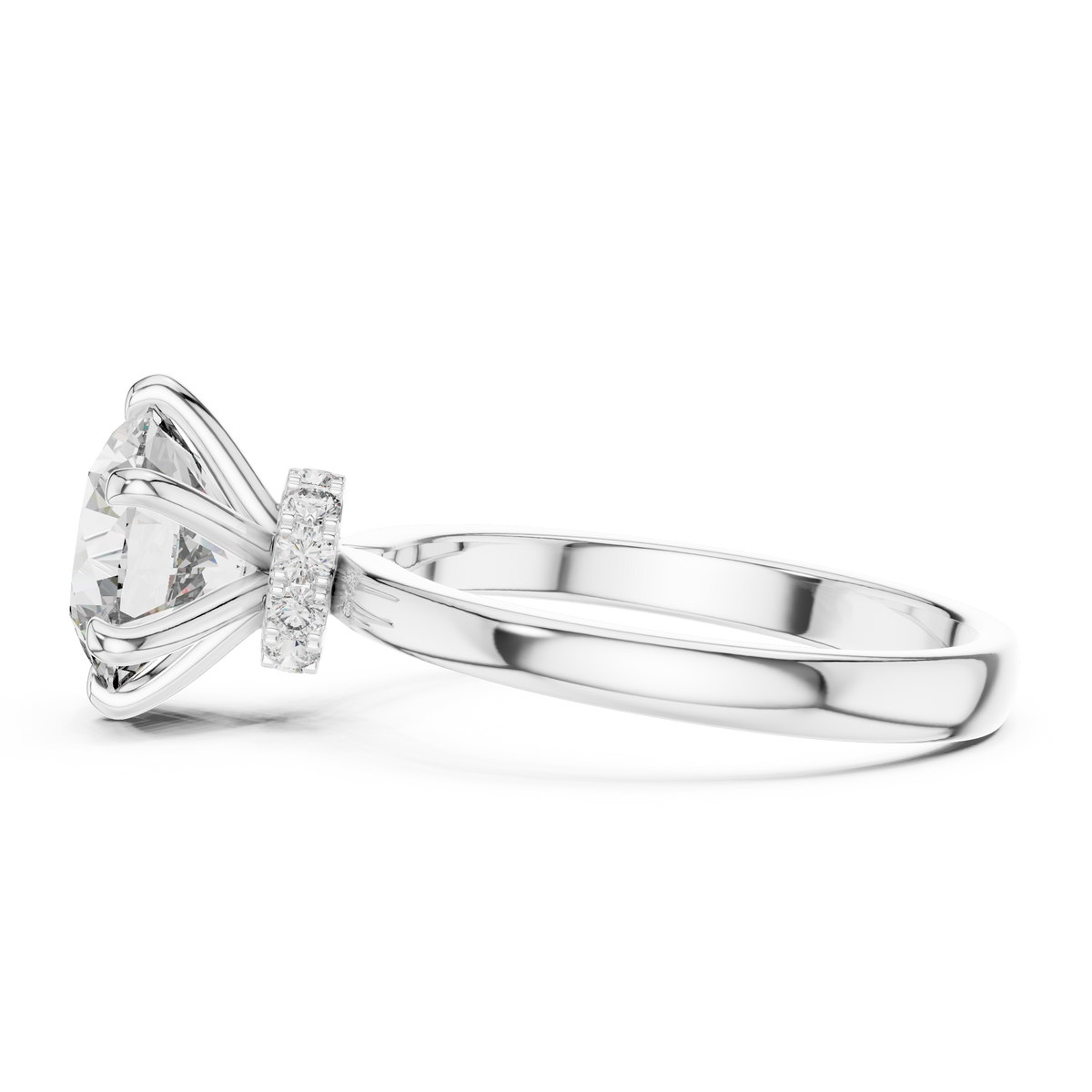 Round Cut Brilliant Moissanite VVS1 Eternity Engagement Ring