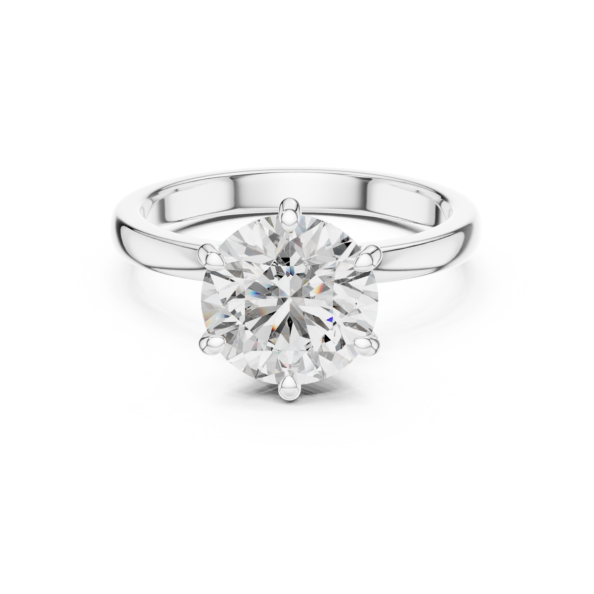 Round Cut Brilliant Moissanite VVS1 Eternity Engagement Ring