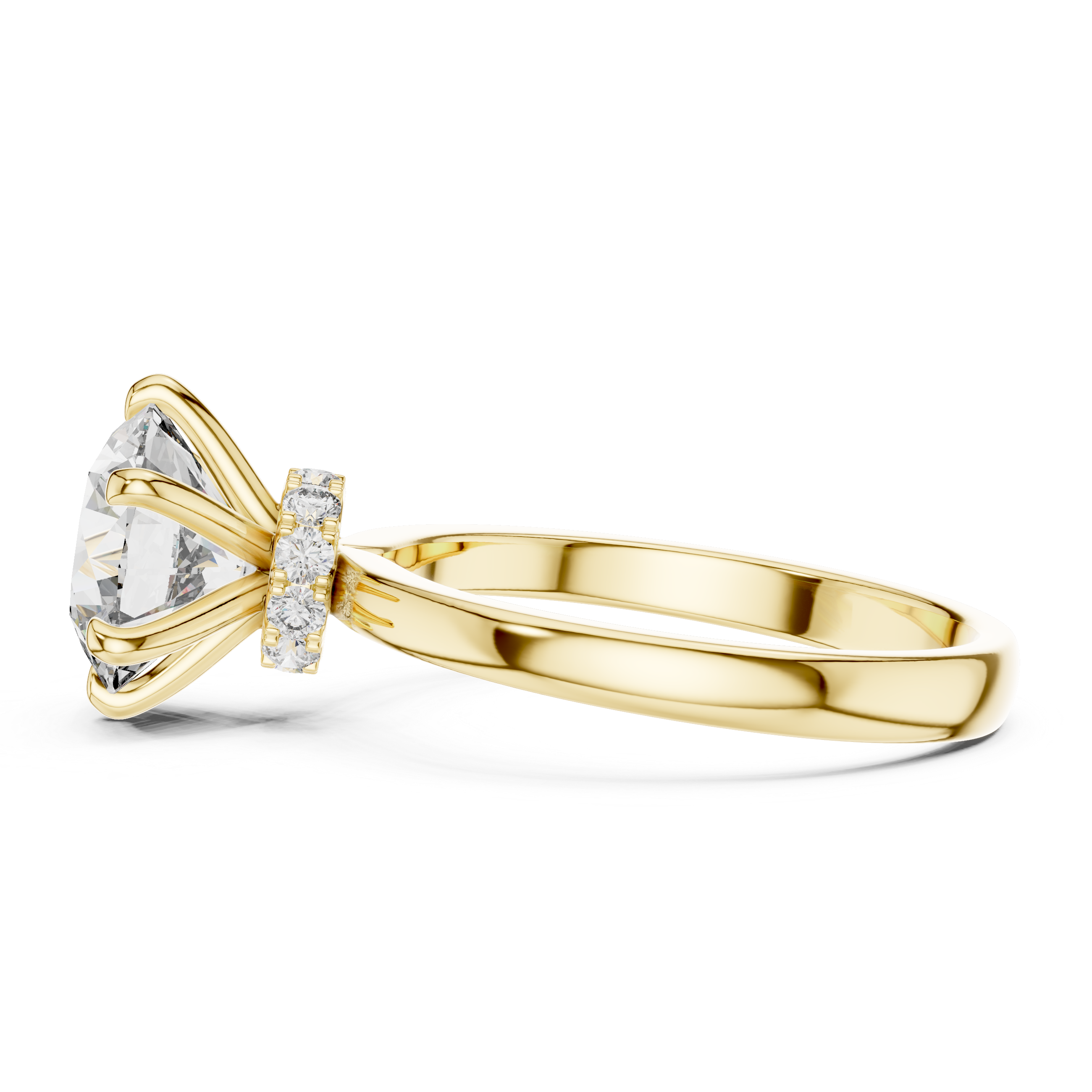 Round Cut Brilliant Moissanite VVS1 Eternity Engagement Ring