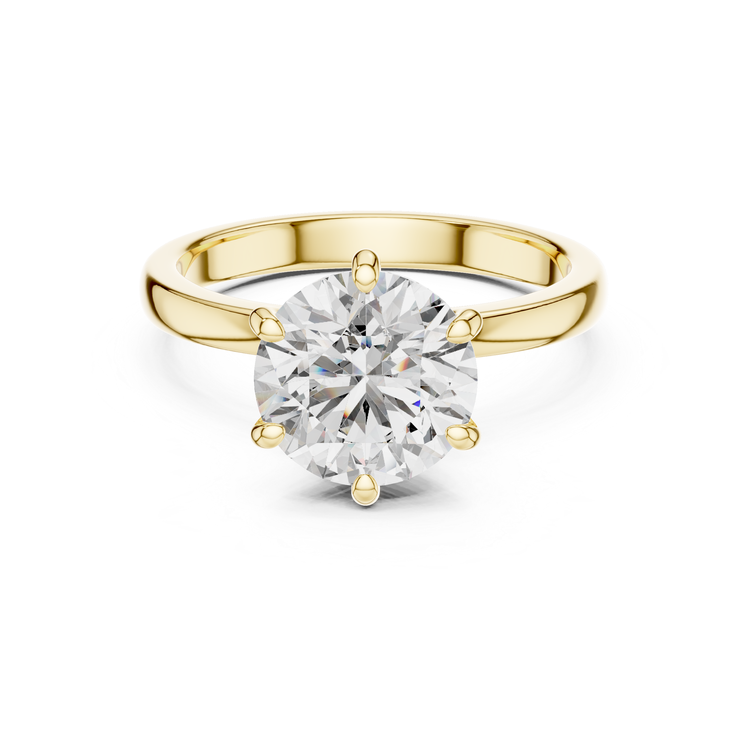 Round Cut Brilliant Moissanite VVS1 Eternity Engagement Ring