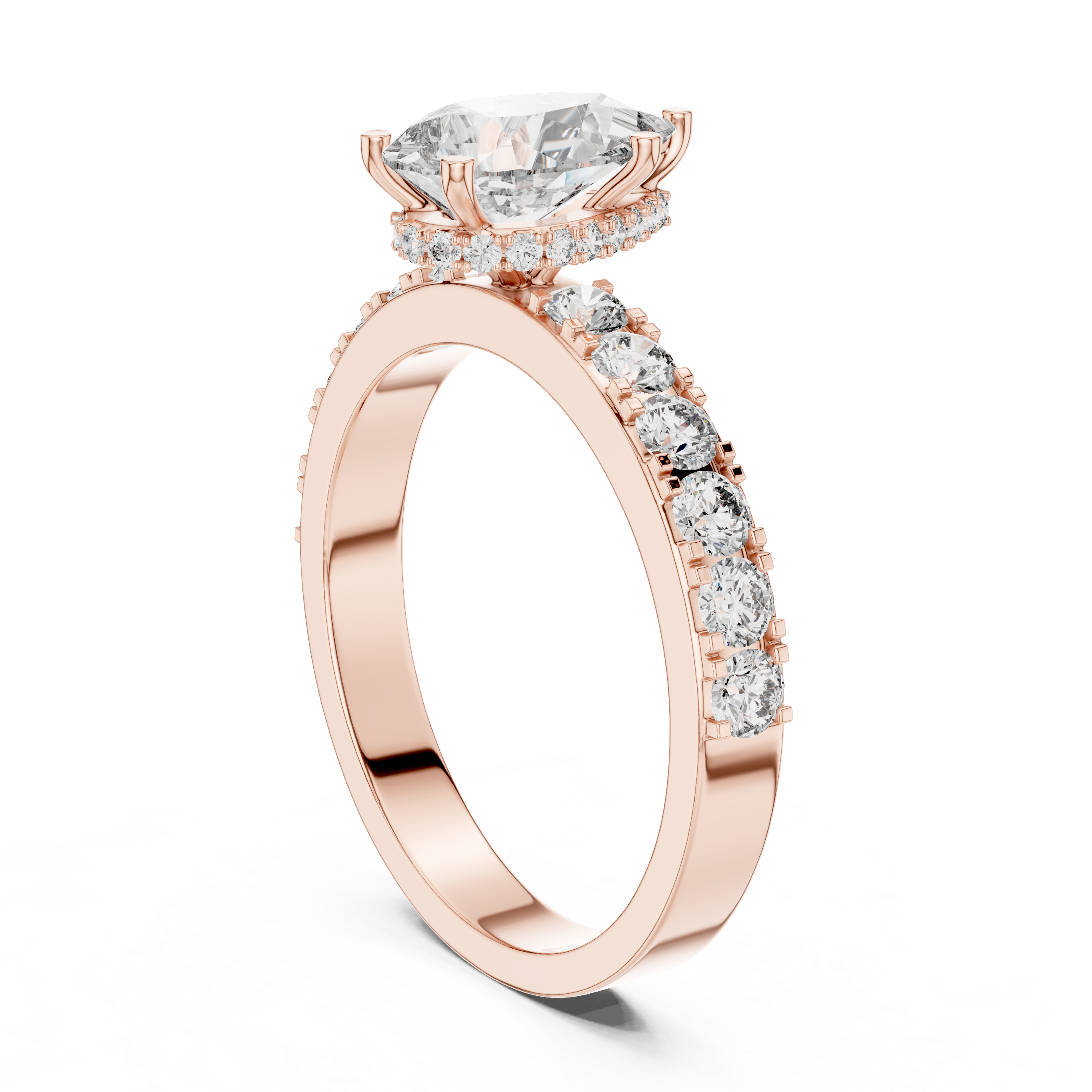 Pear And Round Cut Brilliant Moissanite VVS1 Eternity Engagement Ring