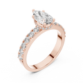 Pear And Round Cut Brilliant Moissanite VVS1 Eternity Engagement Ring