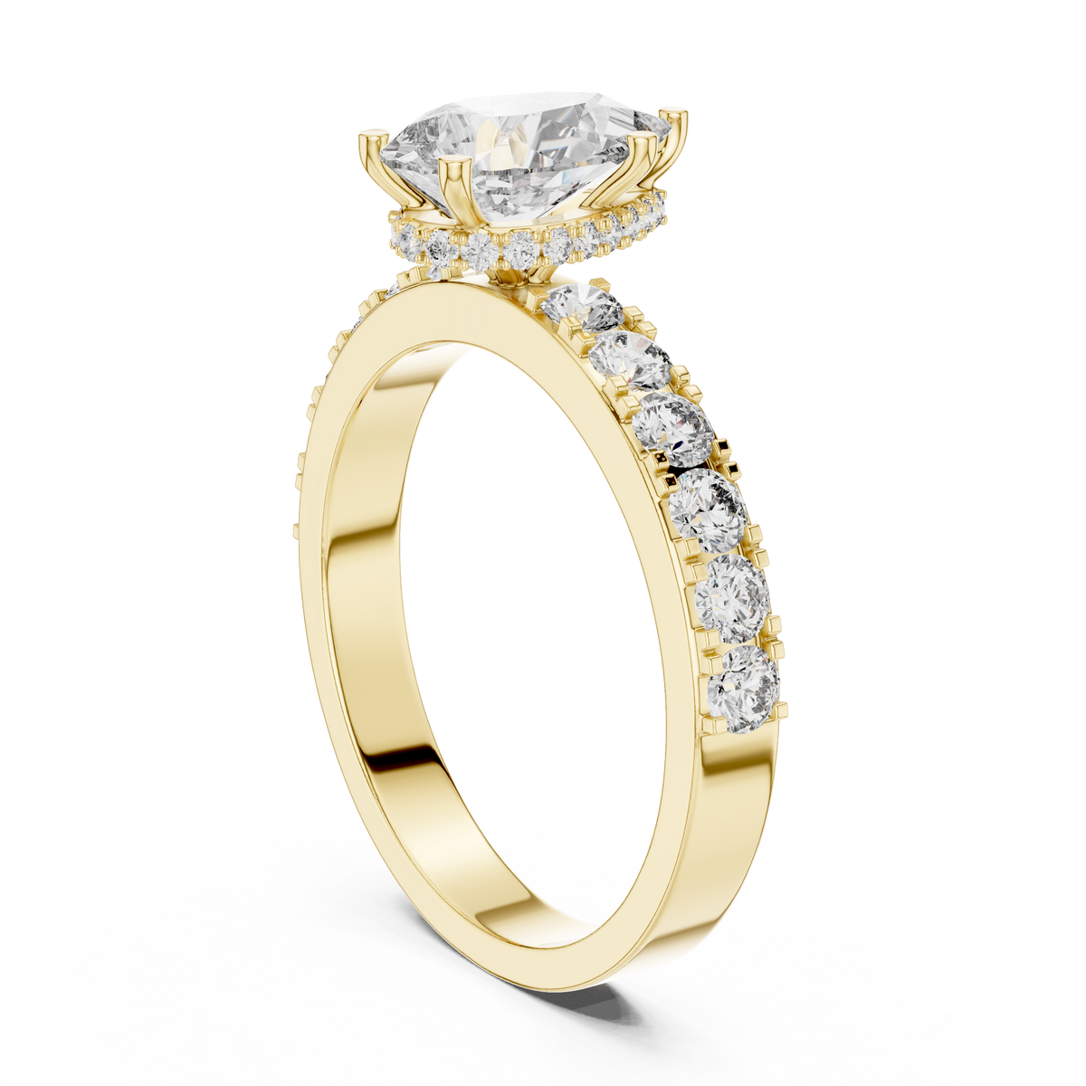 Pear And Round Cut Brilliant Moissanite VVS1 Eternity Engagement Ring
