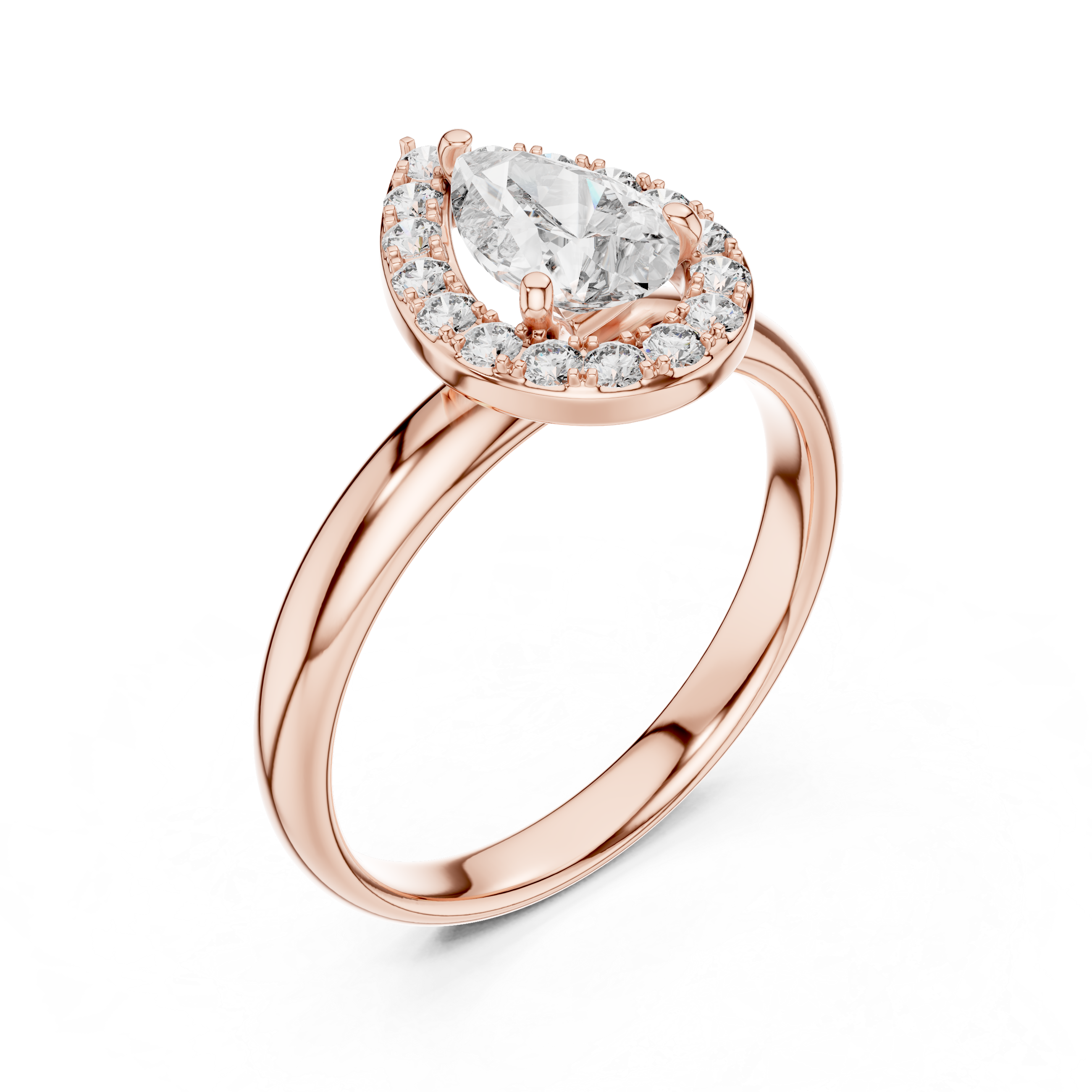 Pear And Round Cut Brilliant Moissanite VVS1 Eternity Engagement Ring