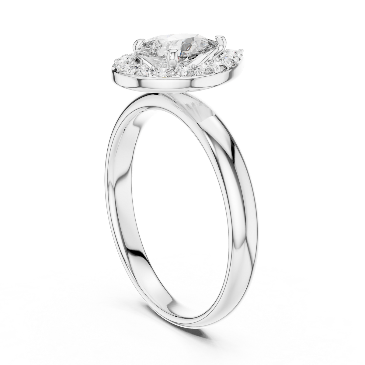 Pear And Round Cut Brilliant Moissanite VVS1 Eternity Engagement Ring