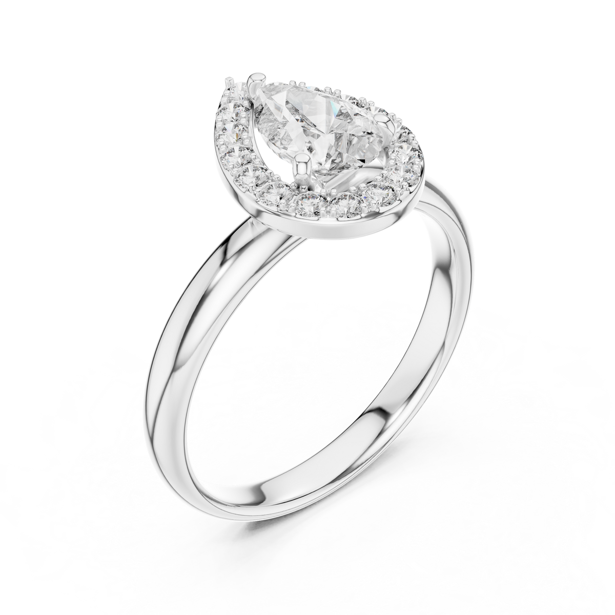 Pear And Round Cut Brilliant Moissanite VVS1 Eternity Engagement Ring