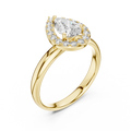 Pear And Round Cut Brilliant Moissanite VVS1 Eternity Engagement Ring