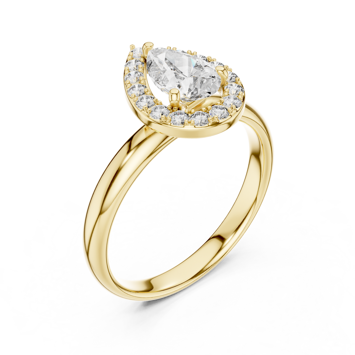 Pear And Round Cut Brilliant Moissanite VVS1 Eternity Engagement Ring
