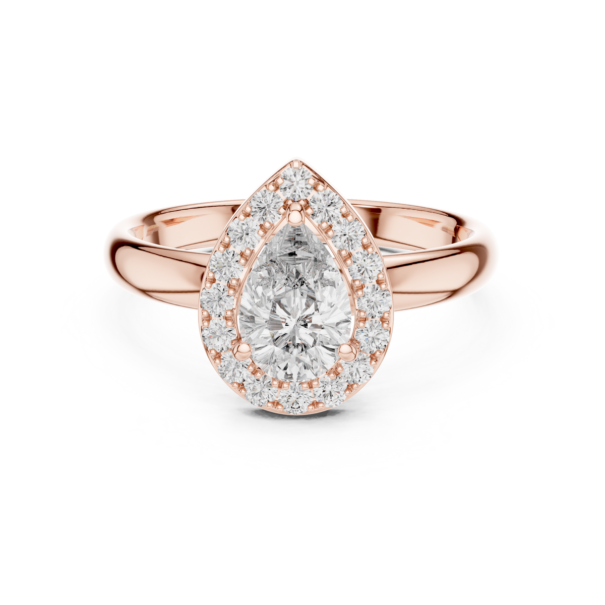 Pear And Round Cut Brilliant Moissanite VVS1 Eternity Engagement Ring