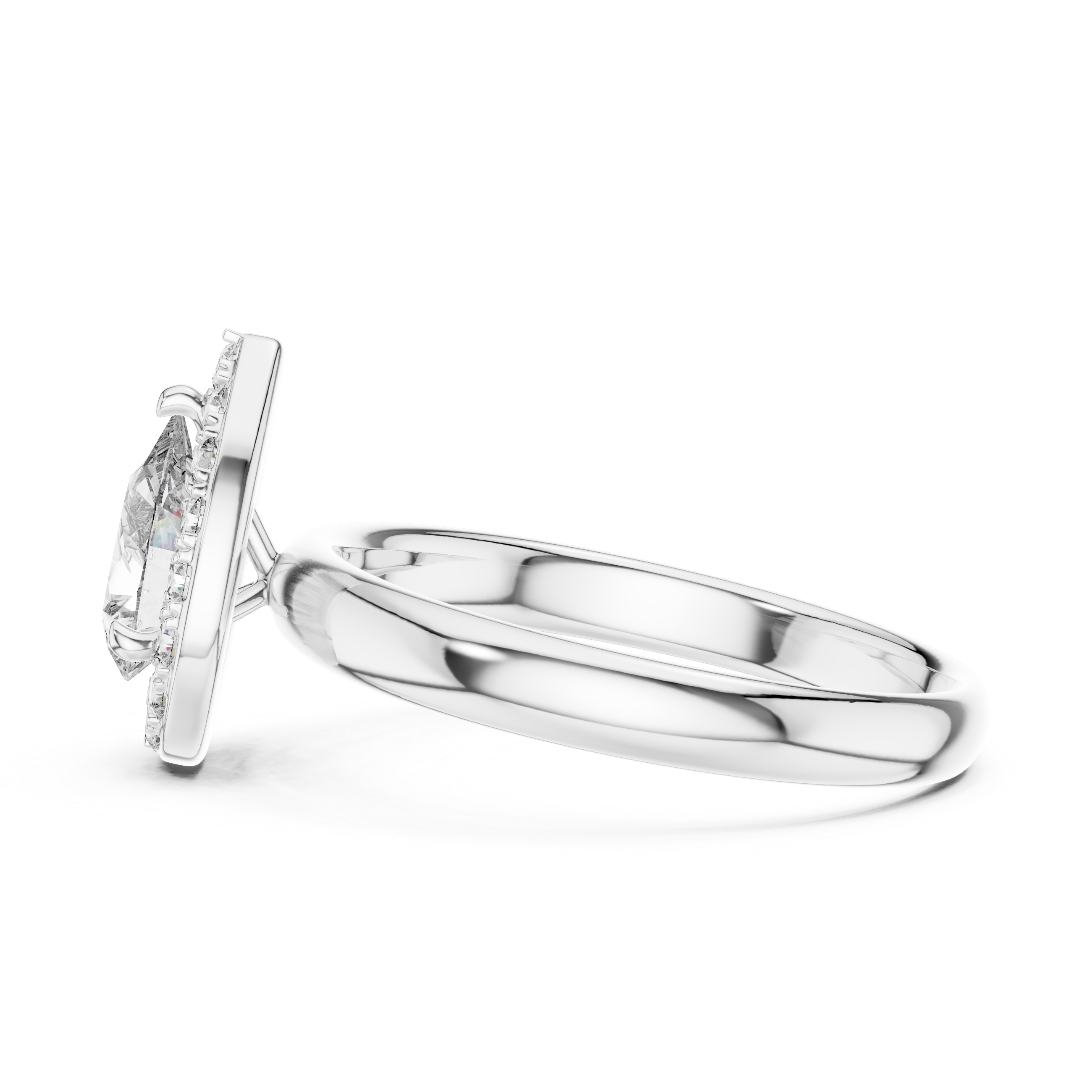 Pear And Round Cut Brilliant Moissanite VVS1 Eternity Engagement Ring