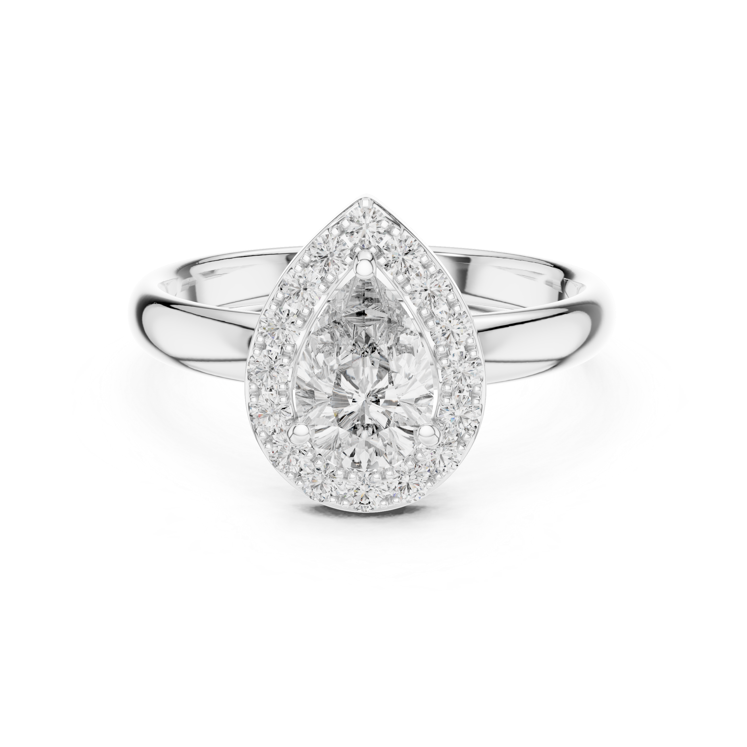 Pear And Round Cut Brilliant Moissanite VVS1 Eternity Engagement Ring
