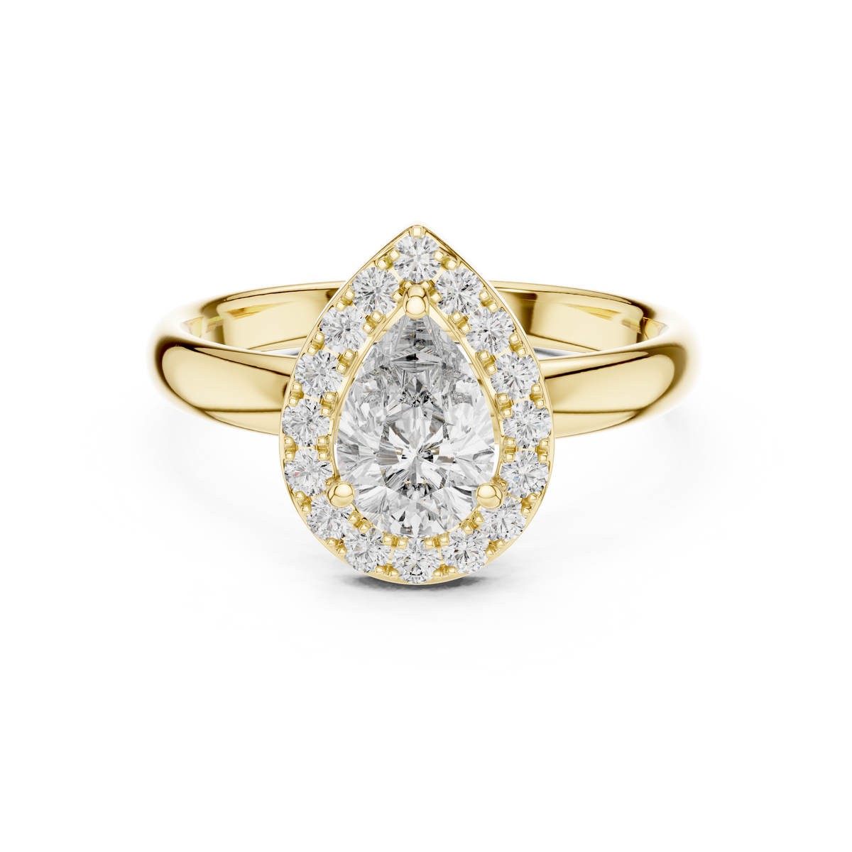 Pear And Round Cut Brilliant Moissanite VVS1 Eternity Engagement Ring