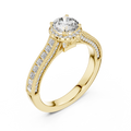 Round And Baguette Cut Brilliant Moissanite VVS1 Eternity Engagement Ring