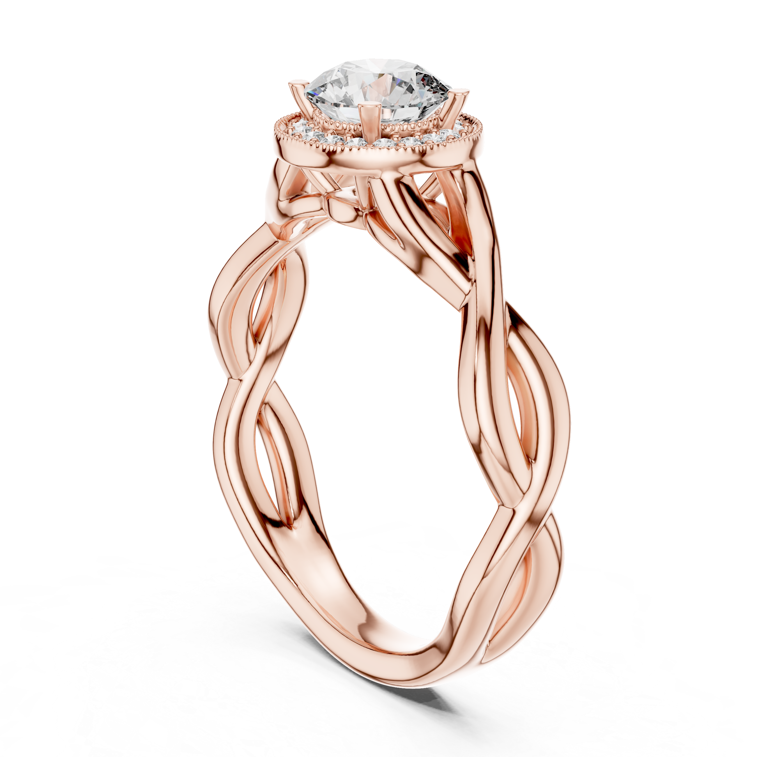 Round Cut Brilliant Moissanite VVS1 Eternity Engagement Ring