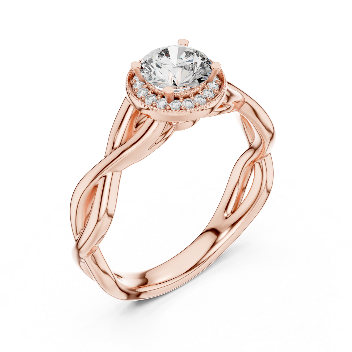 Round Cut Brilliant Moissanite VVS1 Eternity Engagement Ring