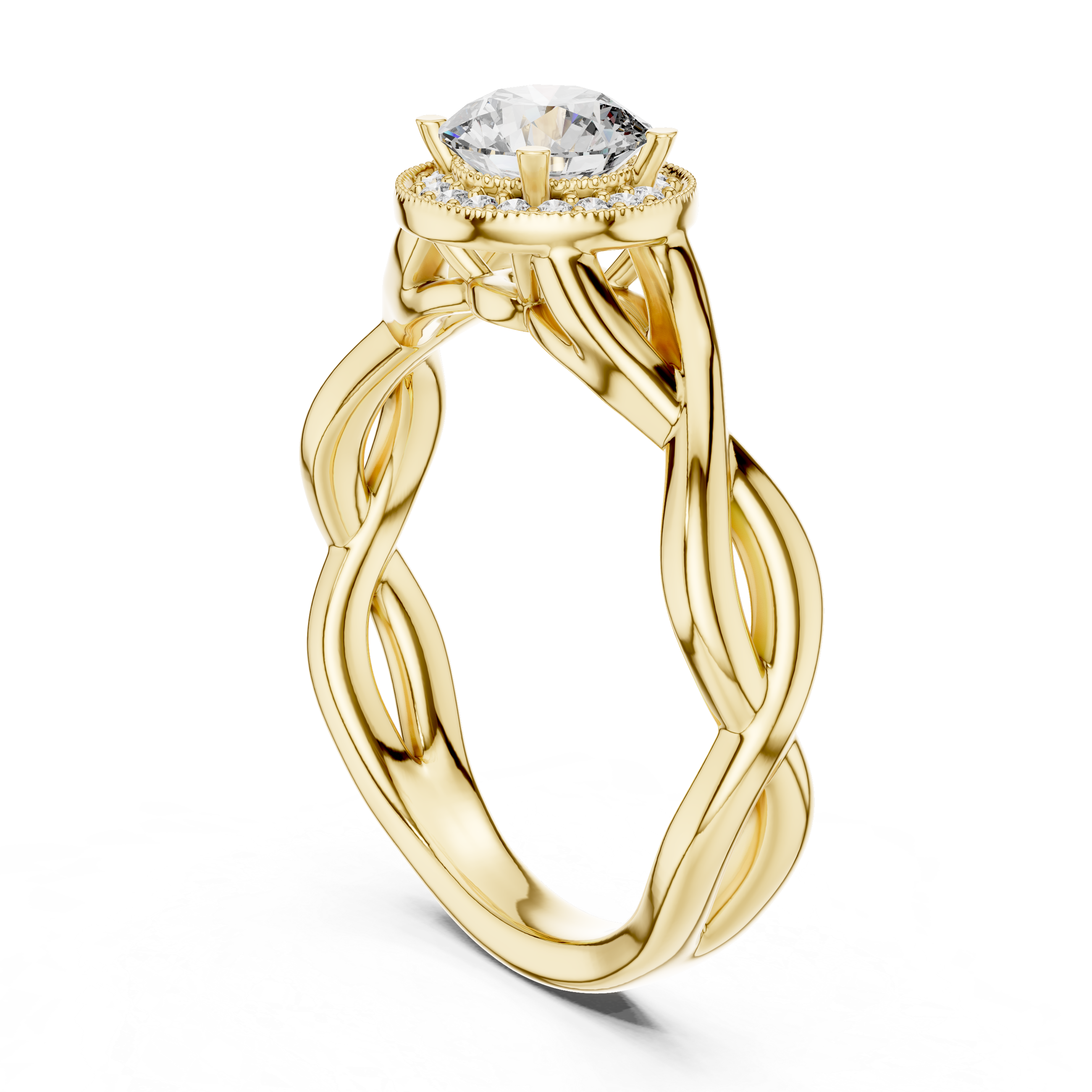 Round Cut Brilliant Moissanite VVS1 Eternity Engagement Ring