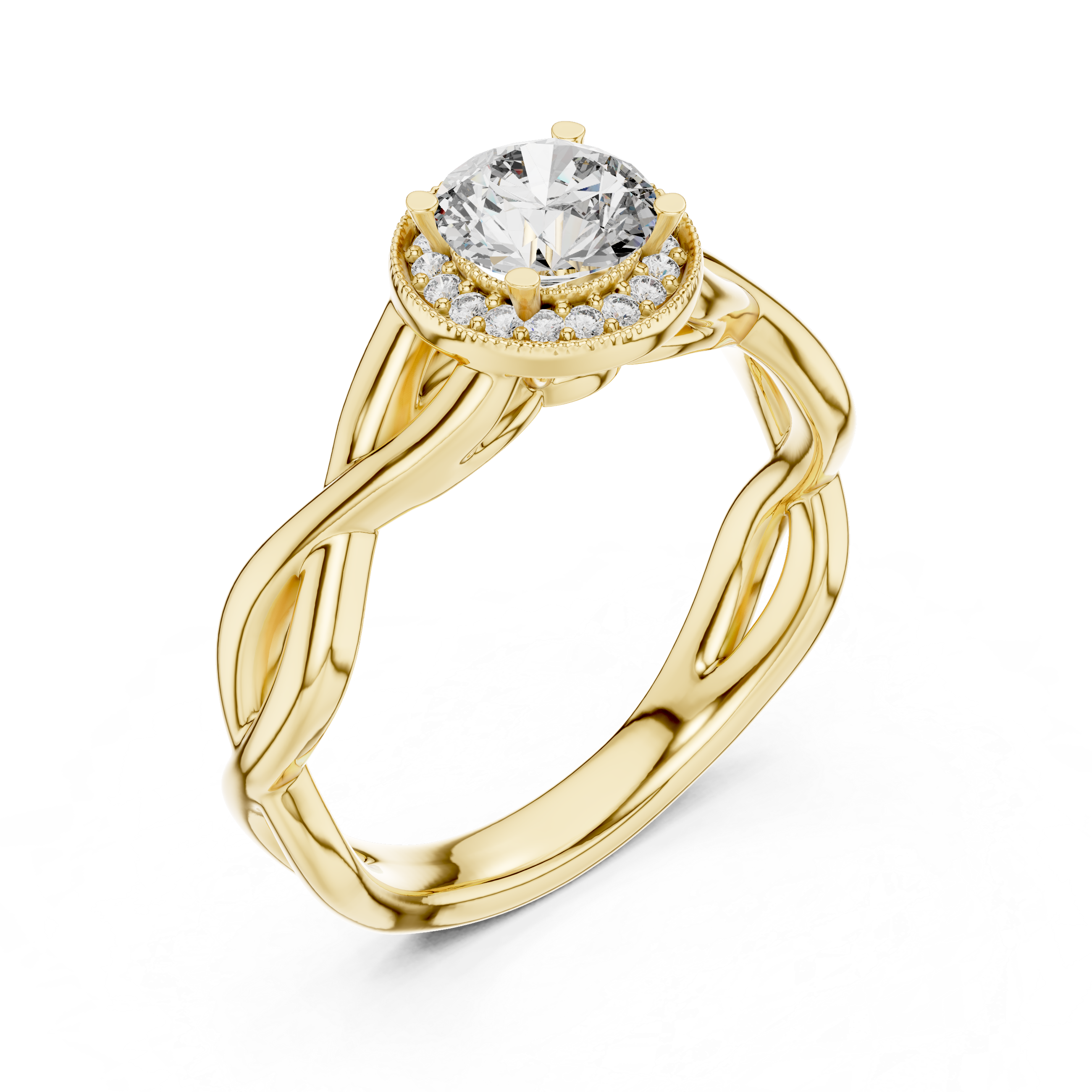 Round Cut Brilliant Moissanite VVS1 Eternity Engagement Ring