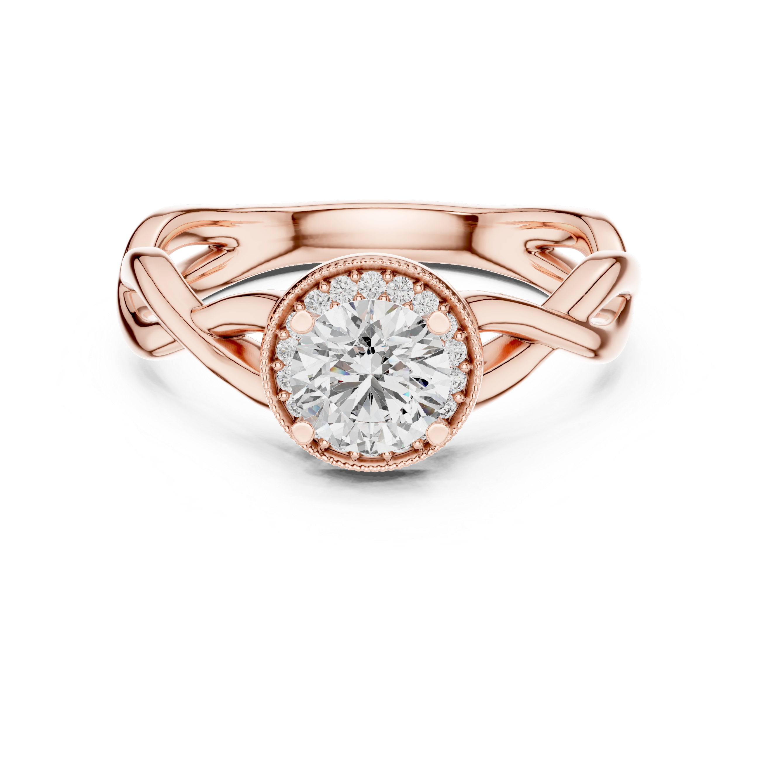 Round Cut Brilliant Moissanite VVS1 Eternity Engagement Ring