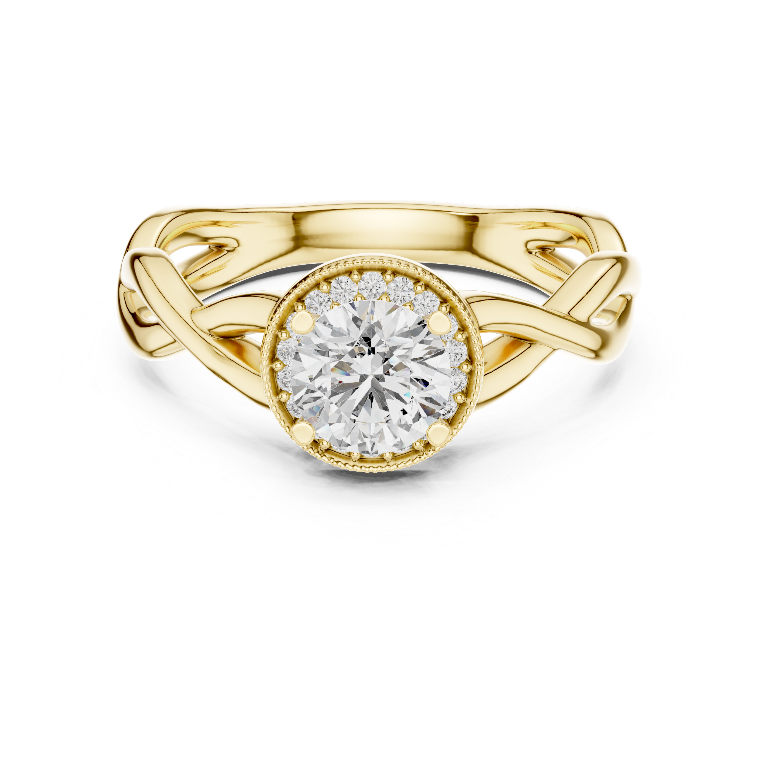 Round Cut Brilliant Moissanite VVS1 Eternity Engagement Ring