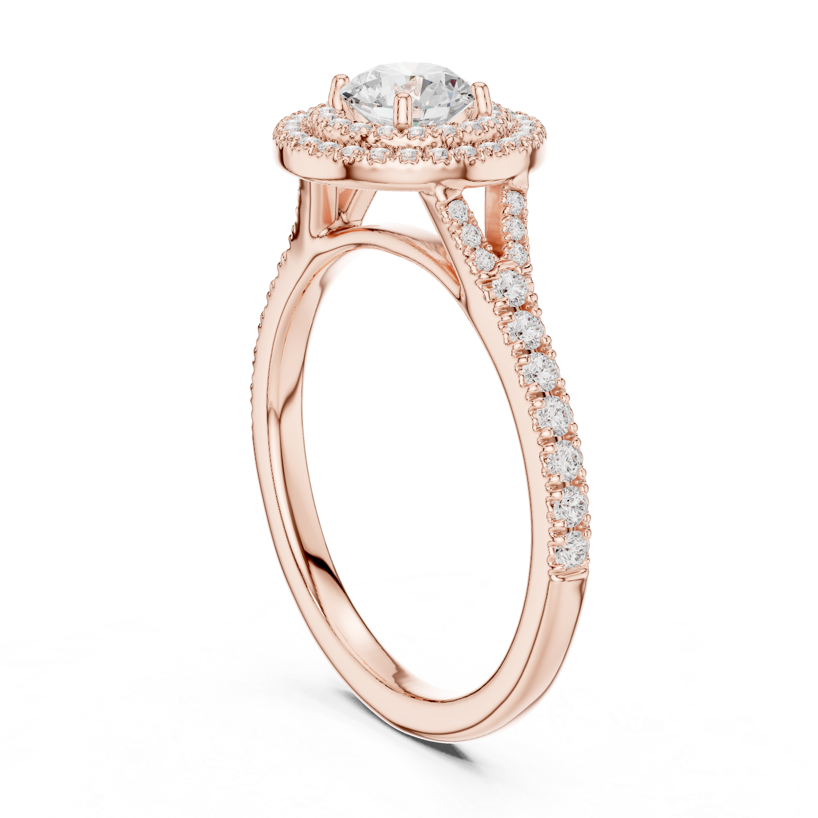 Round Cut Brilliant Moissanite VVS1 Eternity Engagement Ring