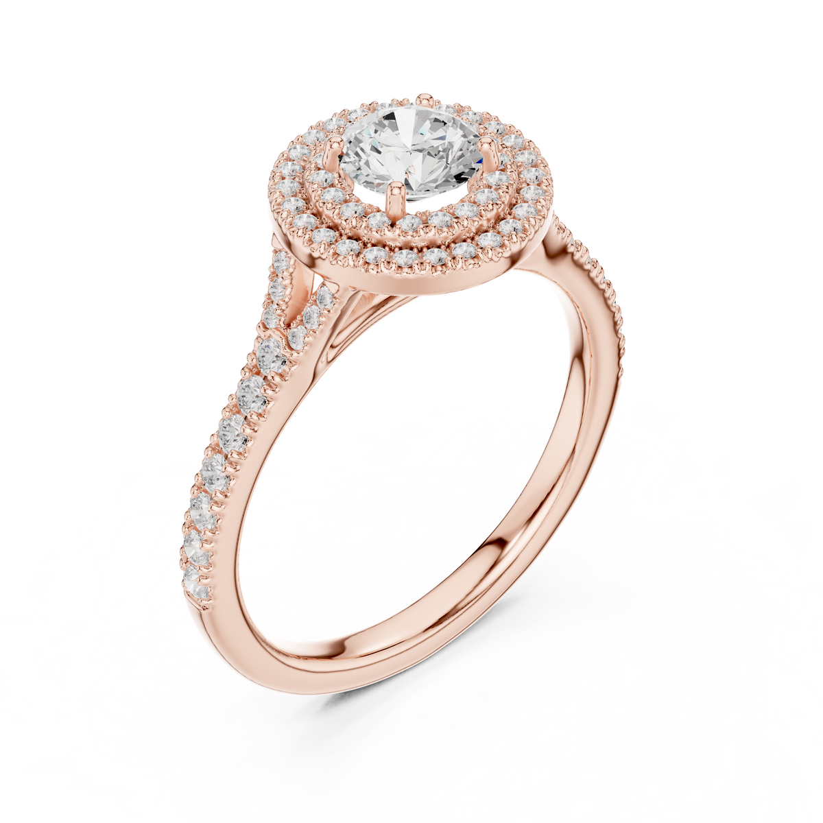 Round Cut Brilliant Moissanite VVS1 Eternity Engagement Ring