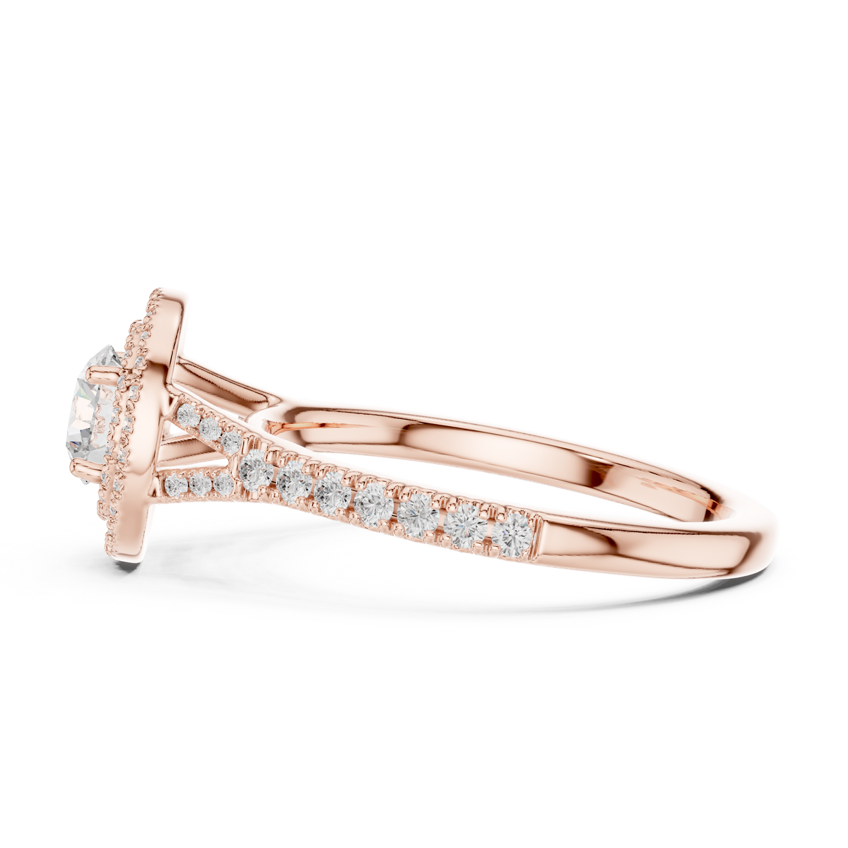 Round Cut Brilliant Moissanite VVS1 Eternity Engagement Ring