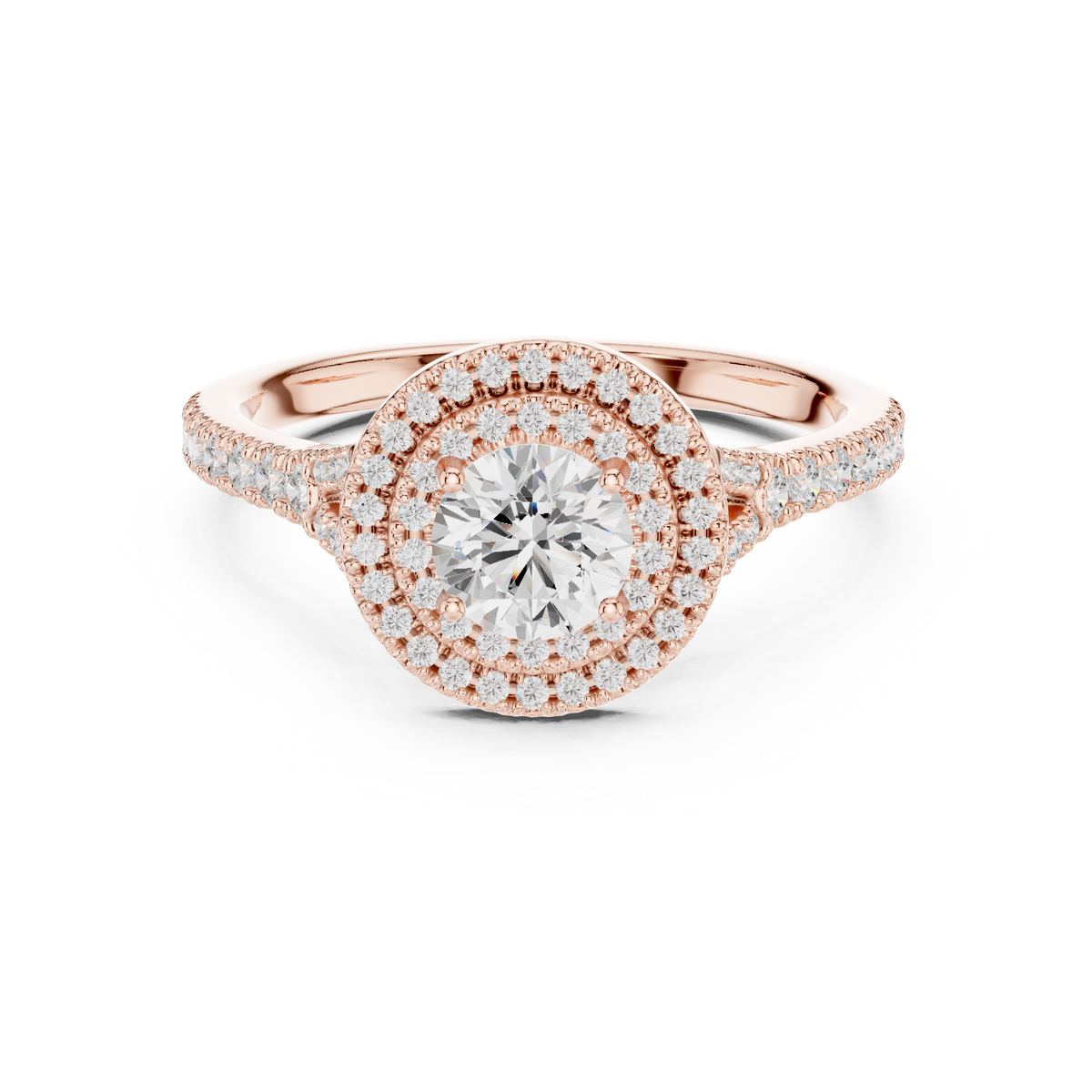 Round Cut Brilliant Moissanite VVS1 Eternity Engagement Ring