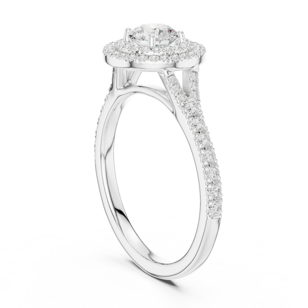 Round Cut Brilliant Moissanite VVS1 Eternity Engagement Ring