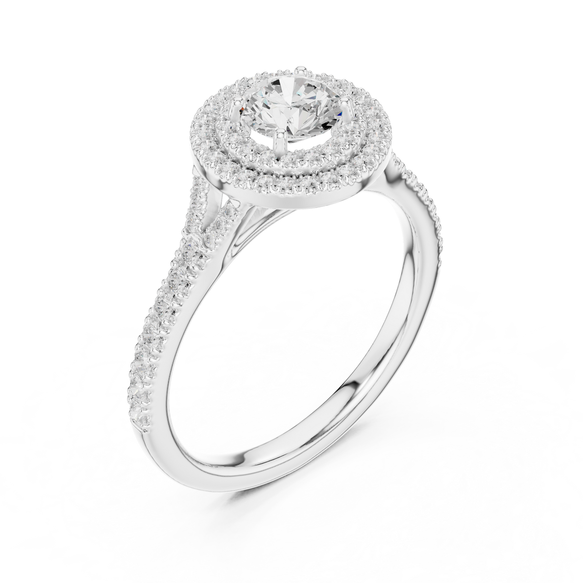 Round Cut Brilliant Moissanite VVS1 Eternity Engagement Ring