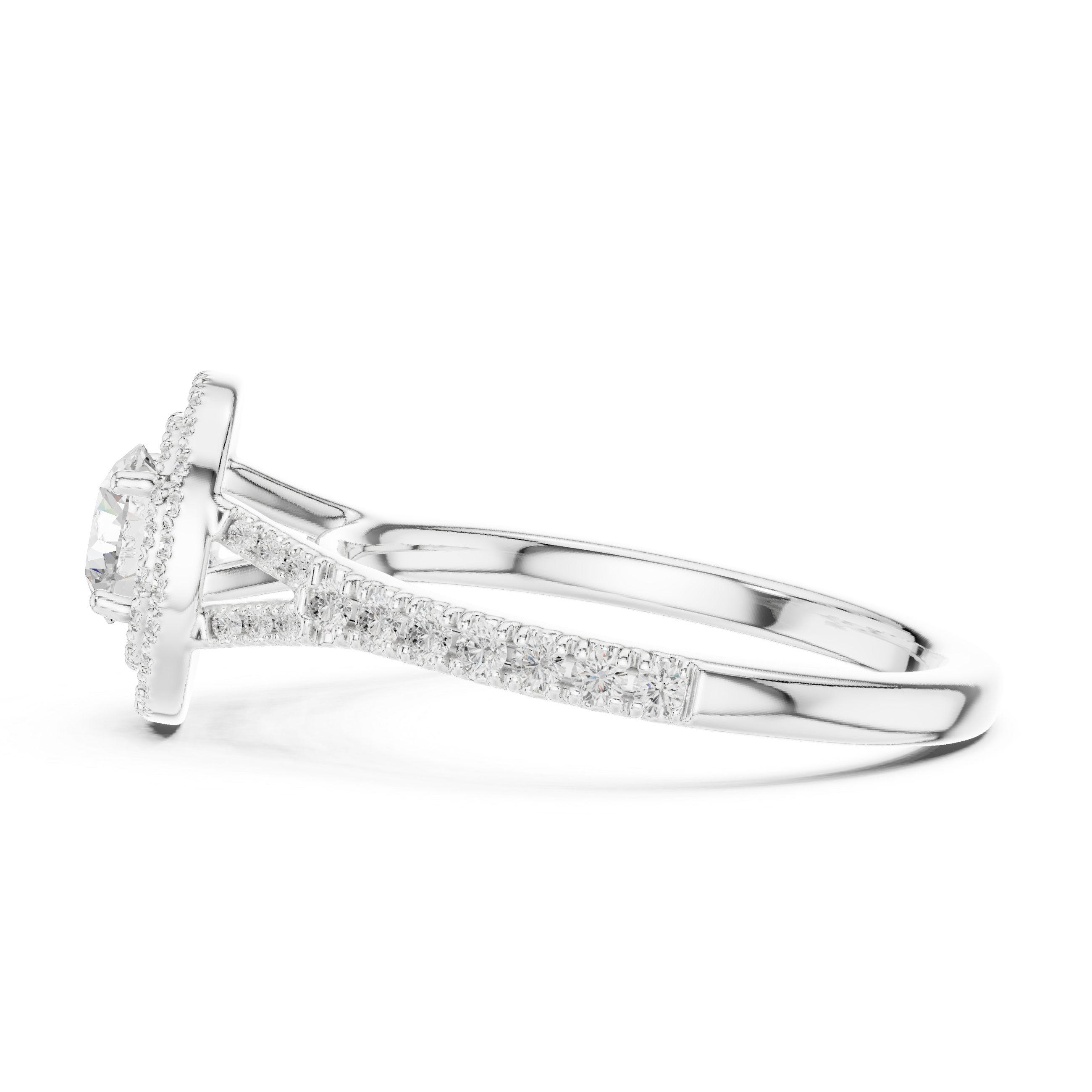 Round Cut Brilliant Moissanite VVS1 Eternity Engagement Ring