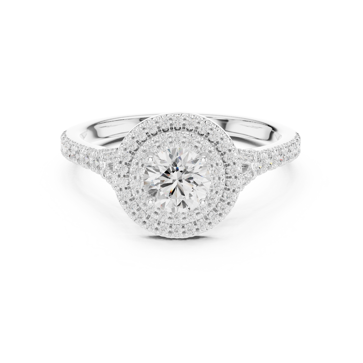 Round Cut Brilliant Moissanite VVS1 Eternity Engagement Ring