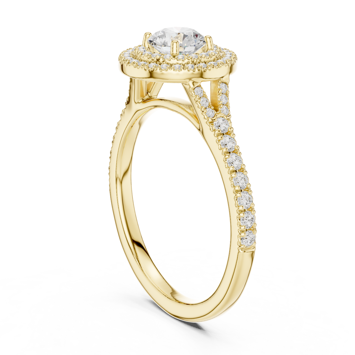 Round Cut Brilliant Moissanite VVS1 Eternity Engagement Ring