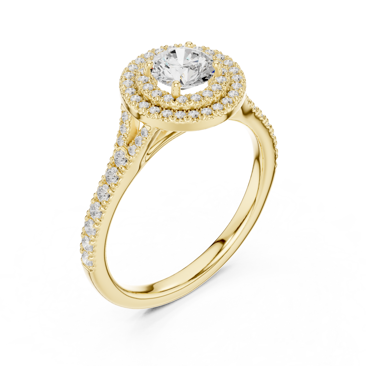 Round Cut Brilliant Moissanite VVS1 Eternity Engagement Ring