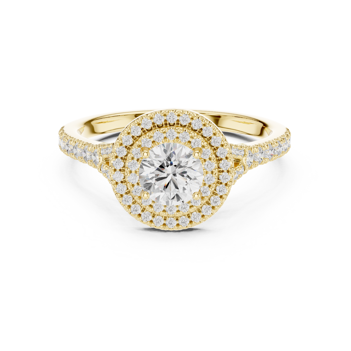 Round Cut Brilliant Moissanite VVS1 Eternity Engagement Ring