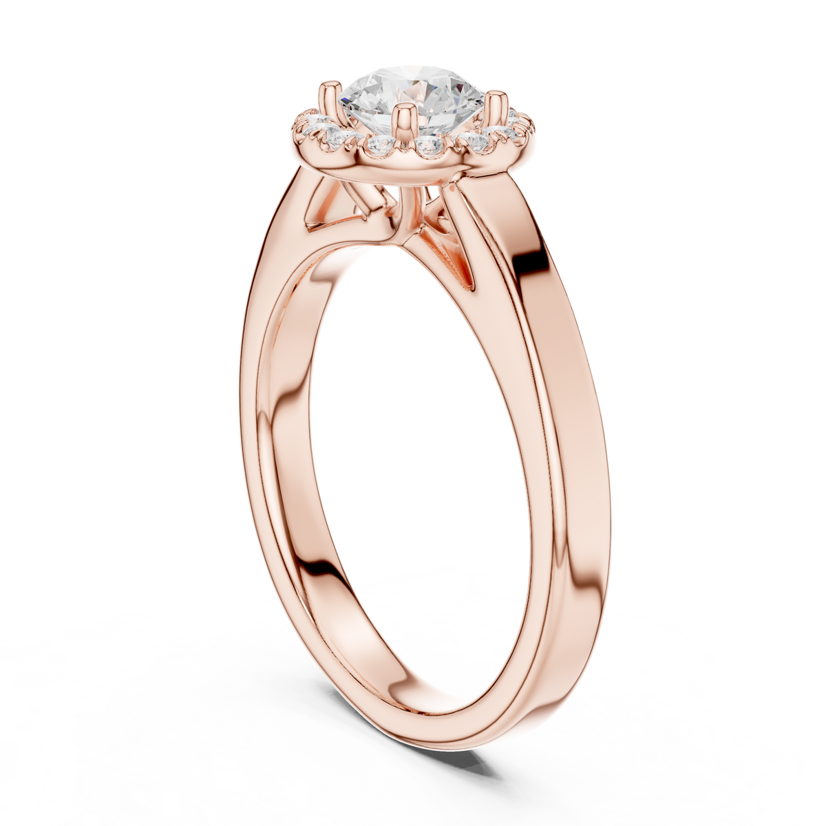 Round Cut Brilliant Moissanite VVS1 Eternity Engagement Ring