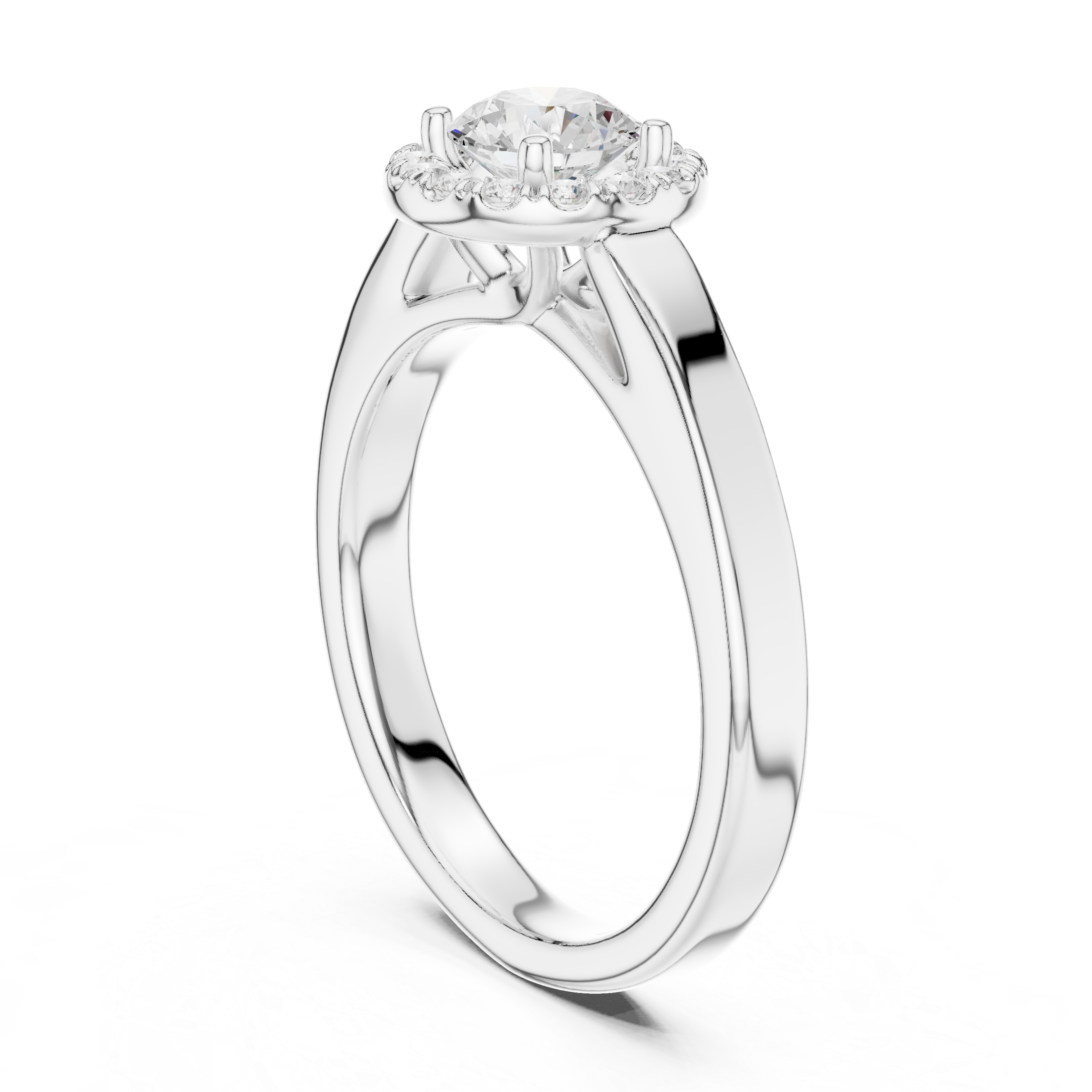 Round Cut Brilliant Moissanite VVS1 Eternity Engagement Ring