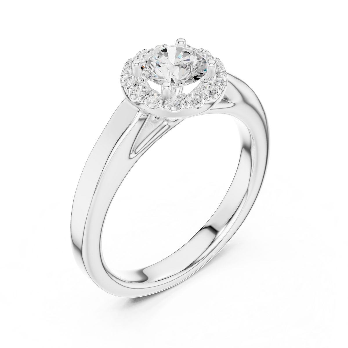 Round Cut Brilliant Moissanite VVS1 Eternity Engagement Ring