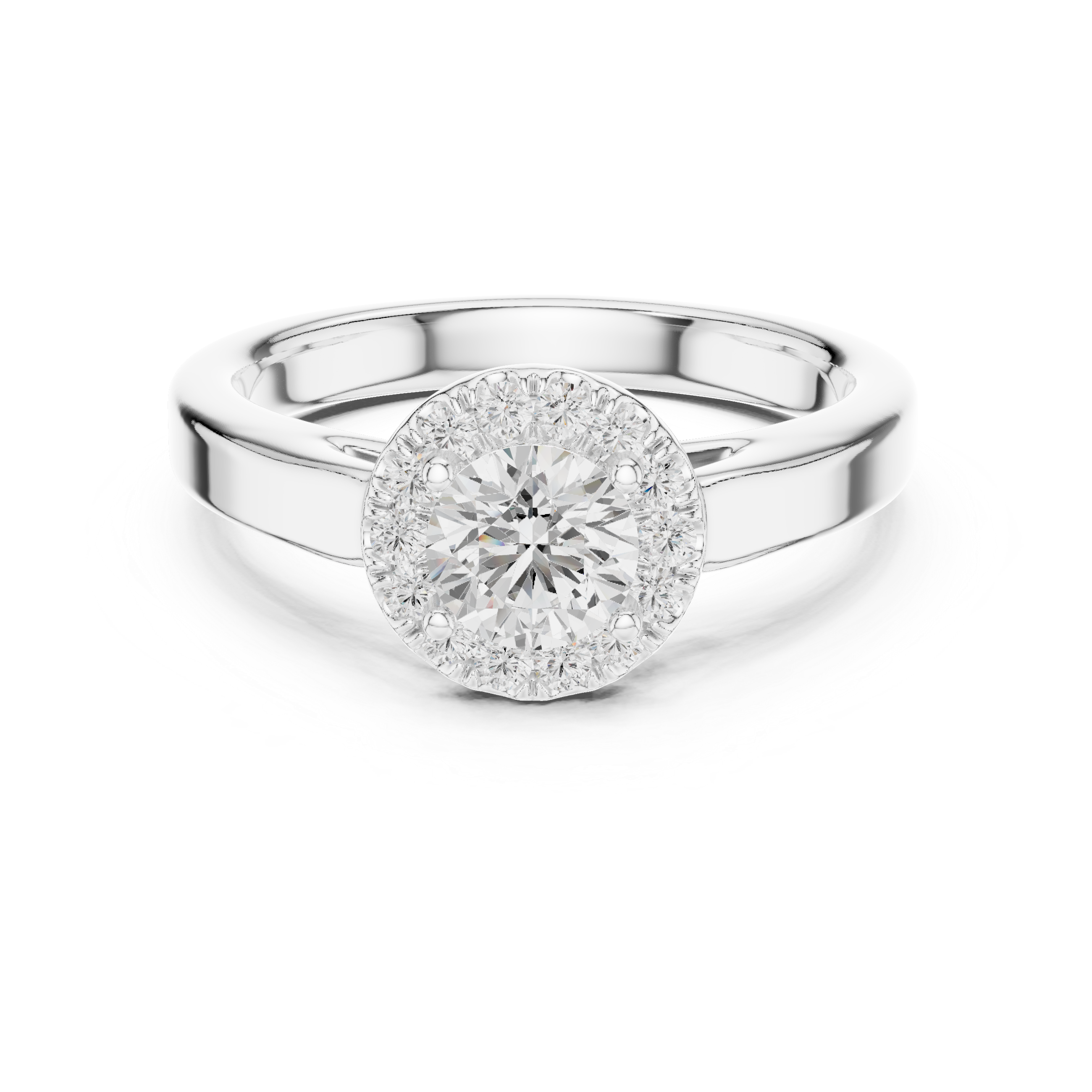 Round Cut Brilliant Moissanite VVS1 Eternity Engagement Ring