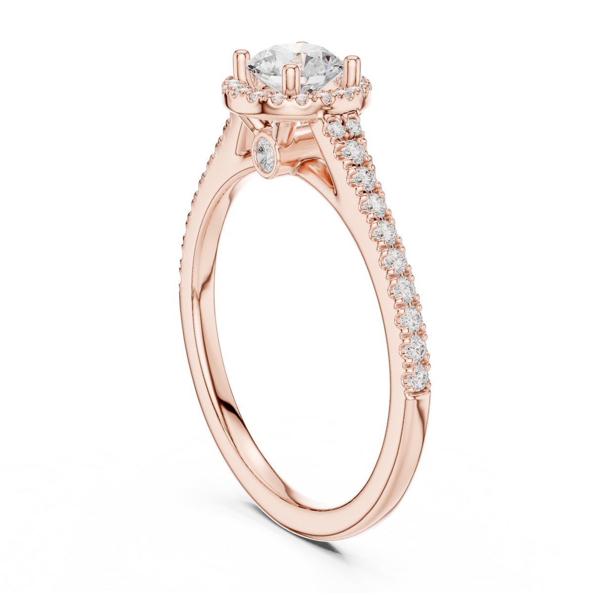 Round Cut Brilliant Moissanite VVS1 Eternity Engagement Ring