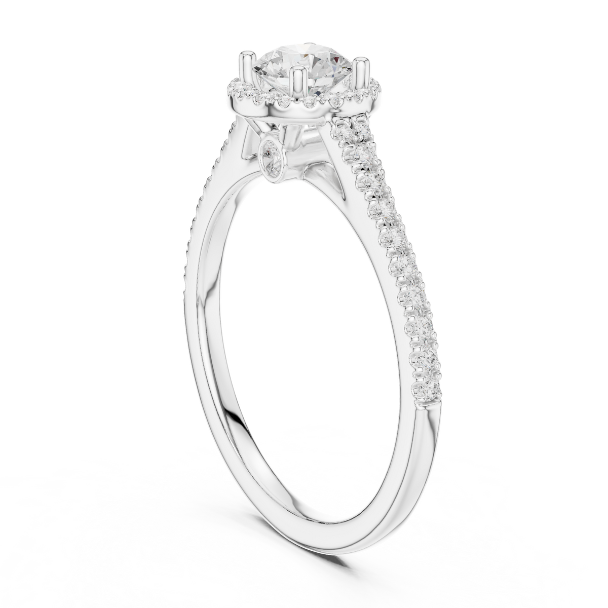 Round Cut Brilliant Moissanite VVS1 Eternity Engagement Ring