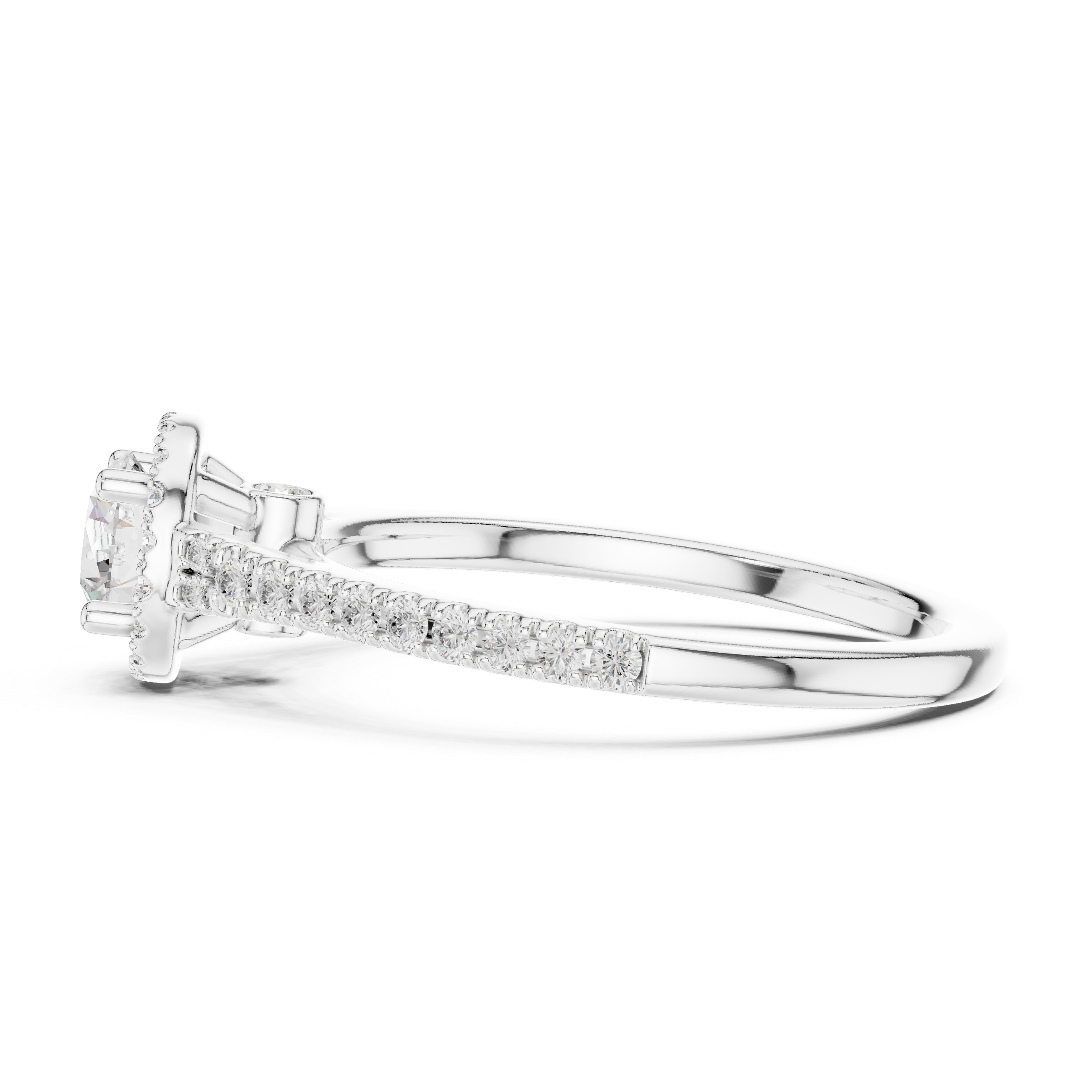 Round Cut Brilliant Moissanite VVS1 Eternity Engagement Ring