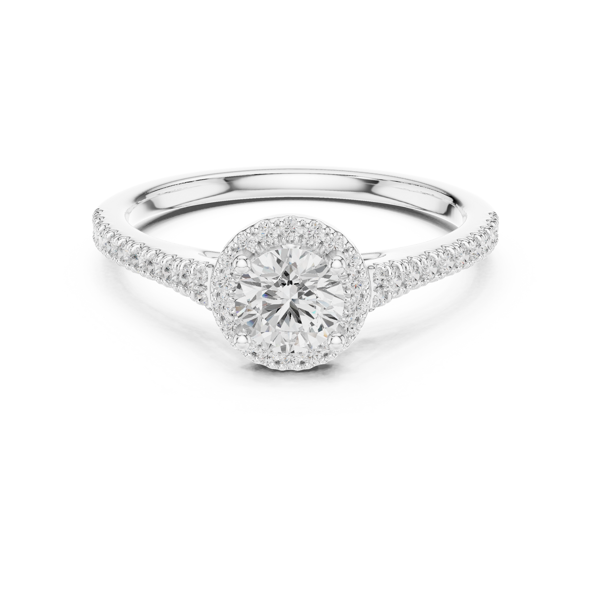 Round Cut Brilliant Moissanite VVS1 Eternity Engagement Ring