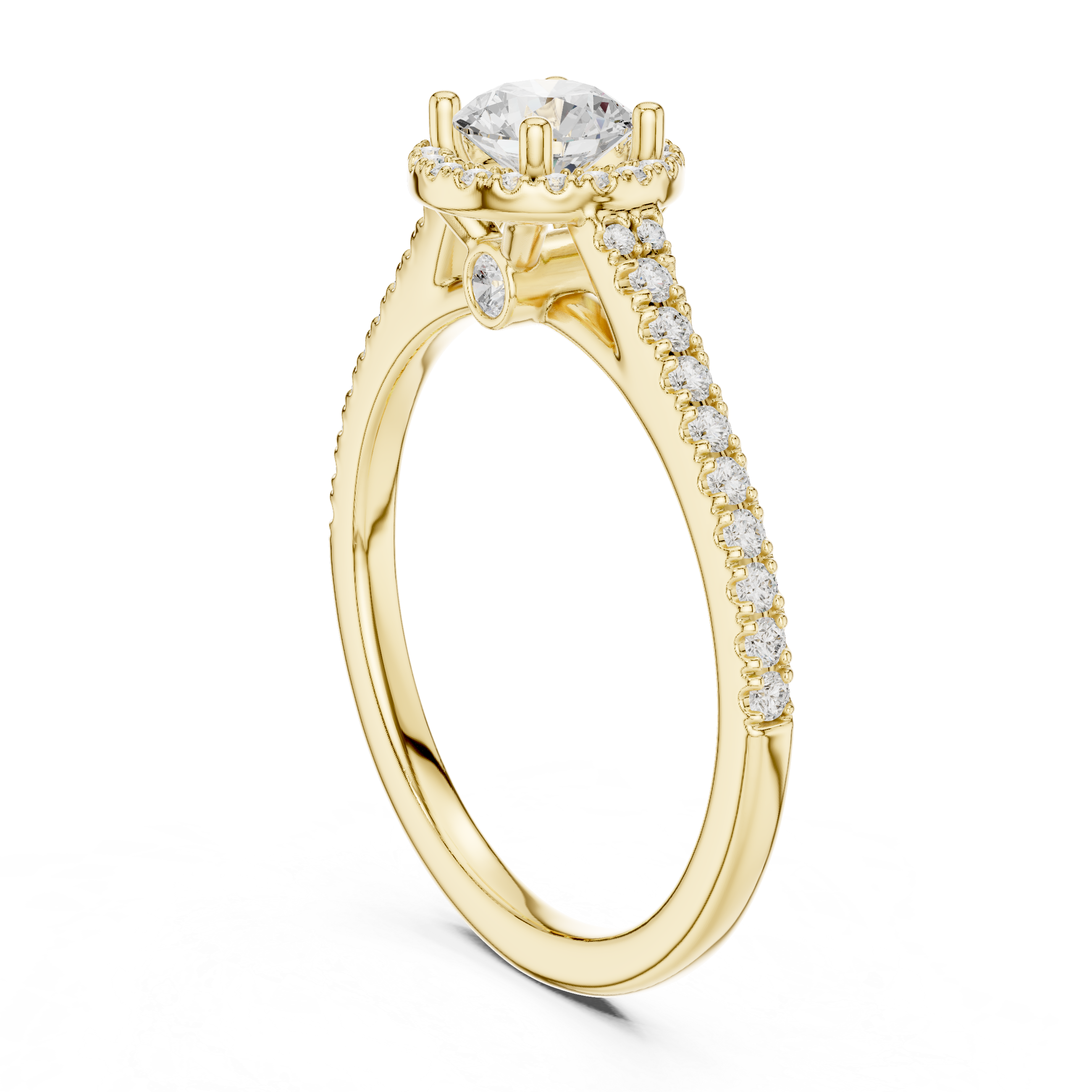 Round Cut Brilliant Moissanite VVS1 Eternity Engagement Ring