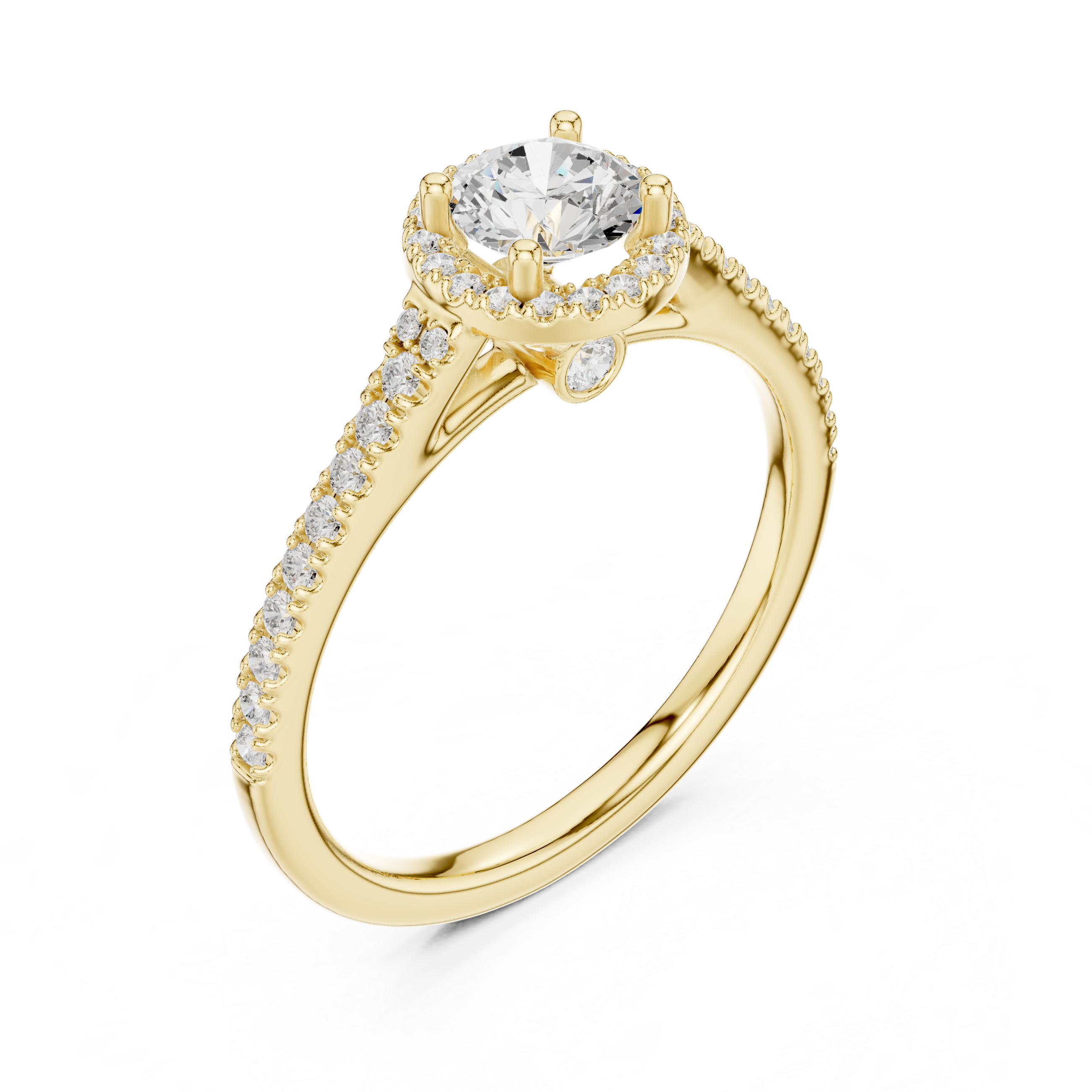Round Cut Brilliant Moissanite VVS1 Eternity Engagement Ring