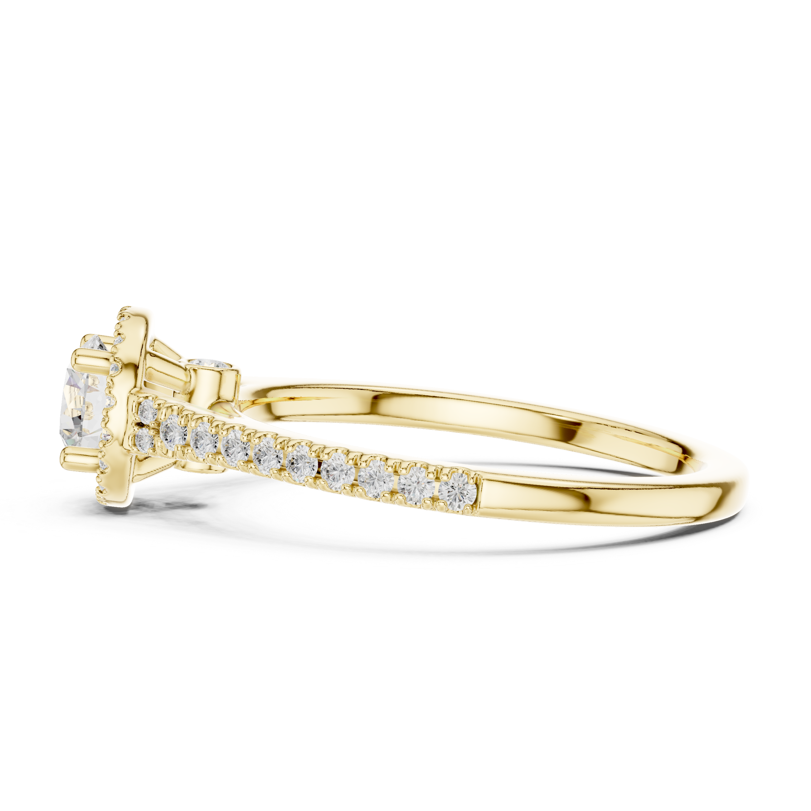 Round Cut Brilliant Moissanite VVS1 Eternity Engagement Ring