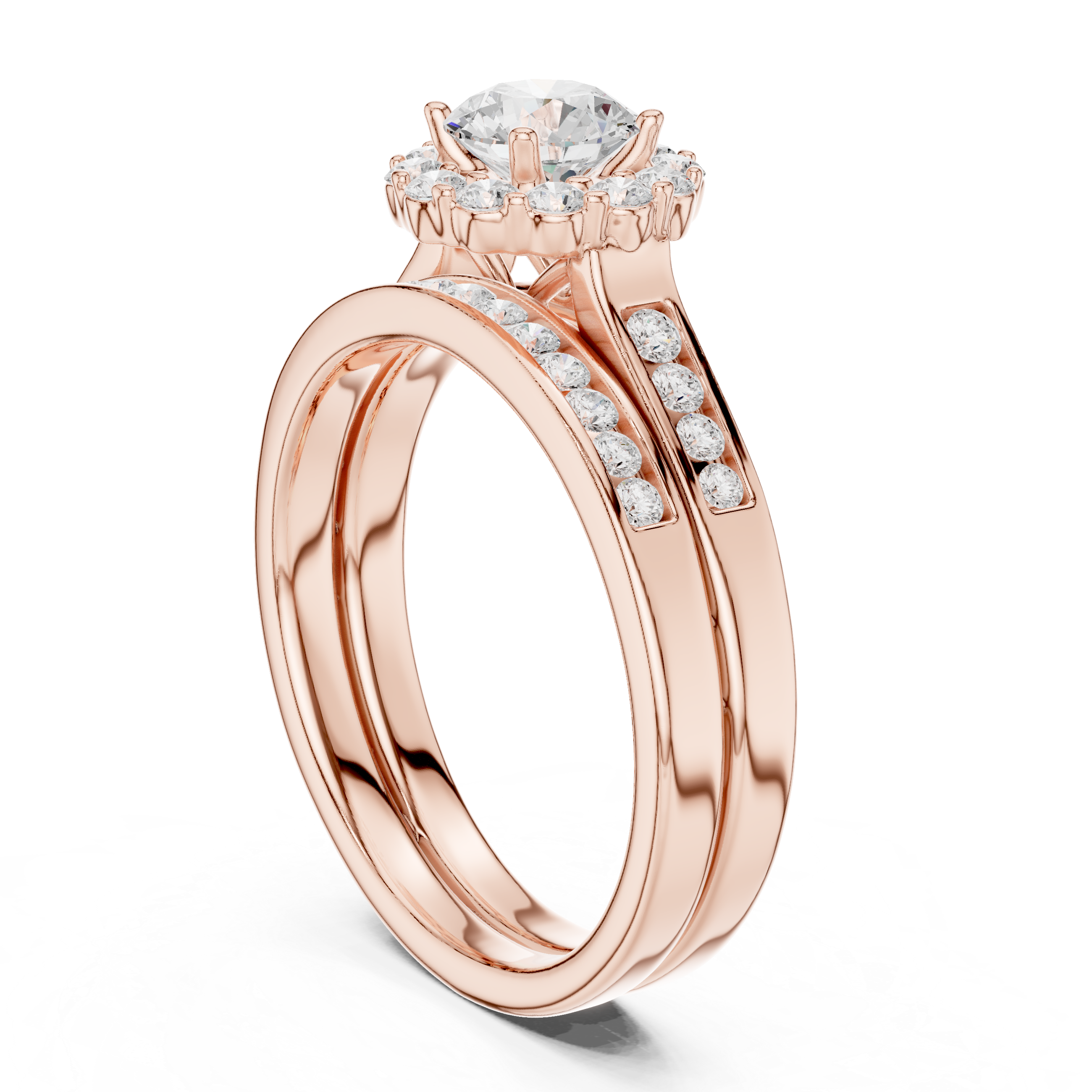 Round Cut Brilliant Moissanite VVS1 Eternity Engagement Ring