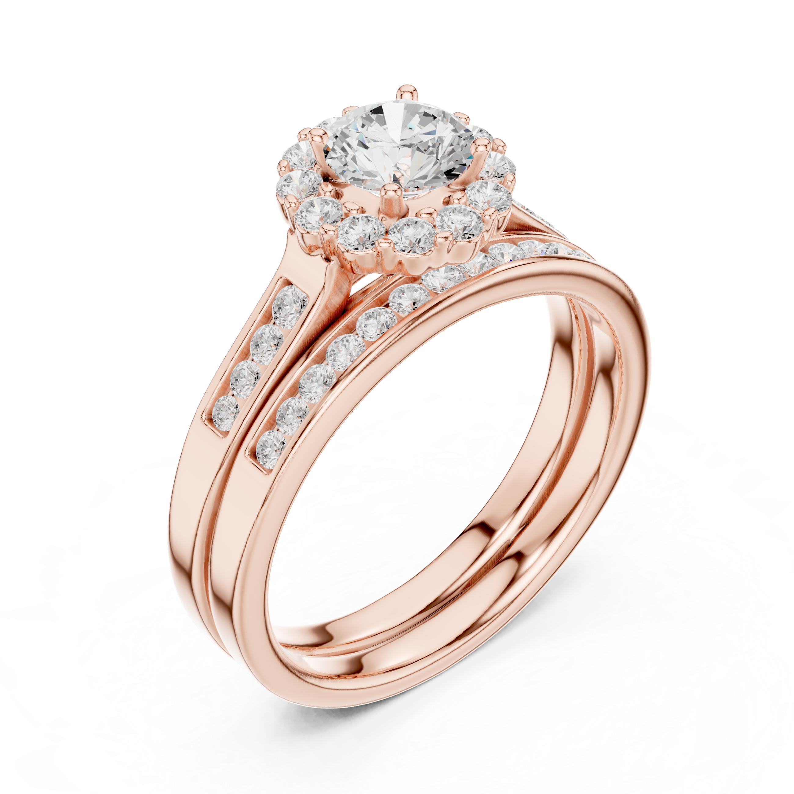 Round Cut Brilliant Moissanite VVS1 Eternity Engagement Ring